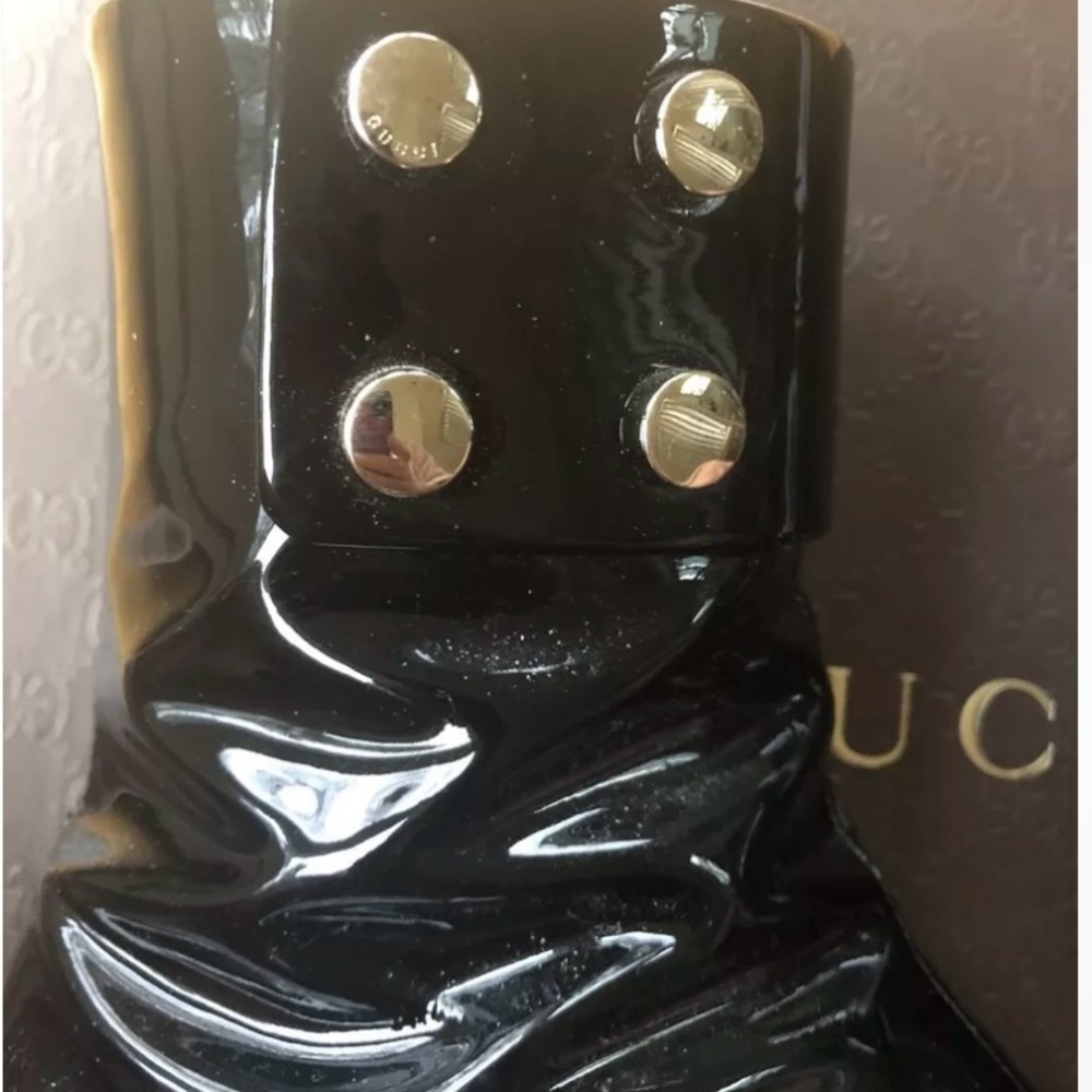 Gucci black pant leather 2 inch booties in the box - Picture 4 of 12